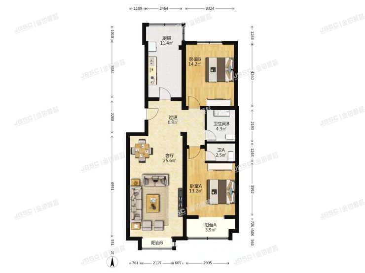 大兴区 瑞海家园二区10号楼2单元601室