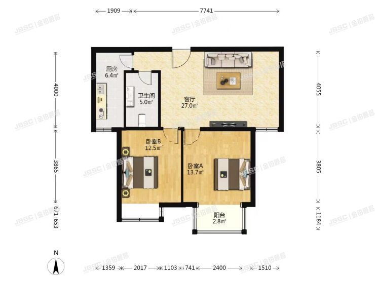 房山区 乐活家园39号2单元1304室（天恒乐活城）