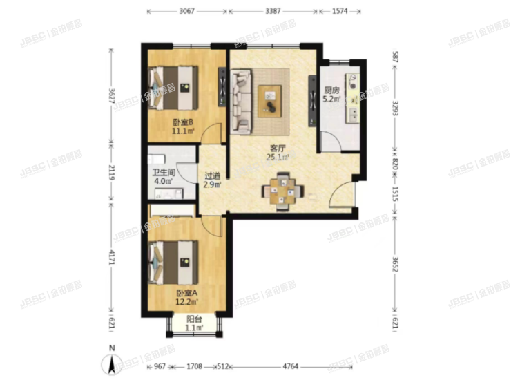 大兴区 圣和巷8号院3号楼12层3单元1501室（东亚康和名居）