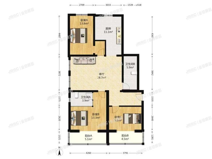 大兴区 清逸西园2号楼1单元601室