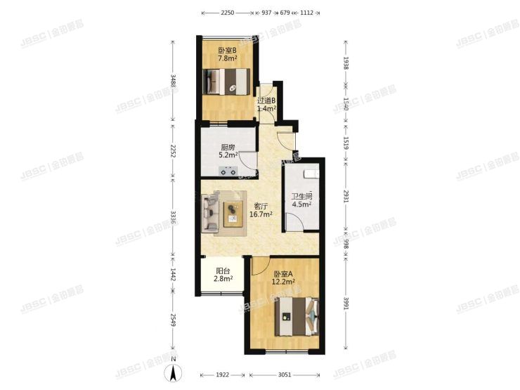 丰台区 开阳里四区8号楼6单元601室