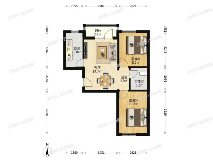 丰台区 西红门路18号院4号楼1单元204室（阳光星苑北区）