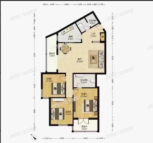 朝阳区 慧忠北里405号楼3层3F（新荣家园）