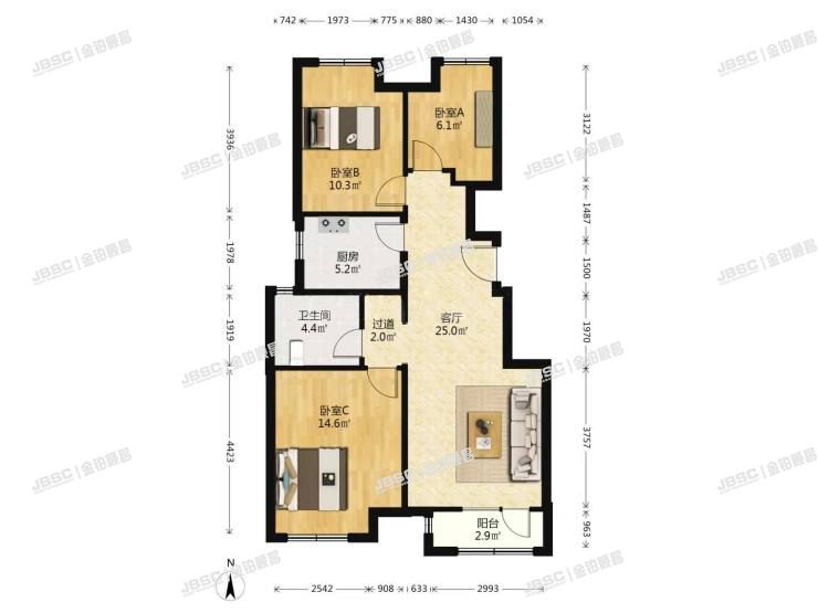 房山区 阜盛东街57号院12号楼2单元601室（金地朗悦悦园）