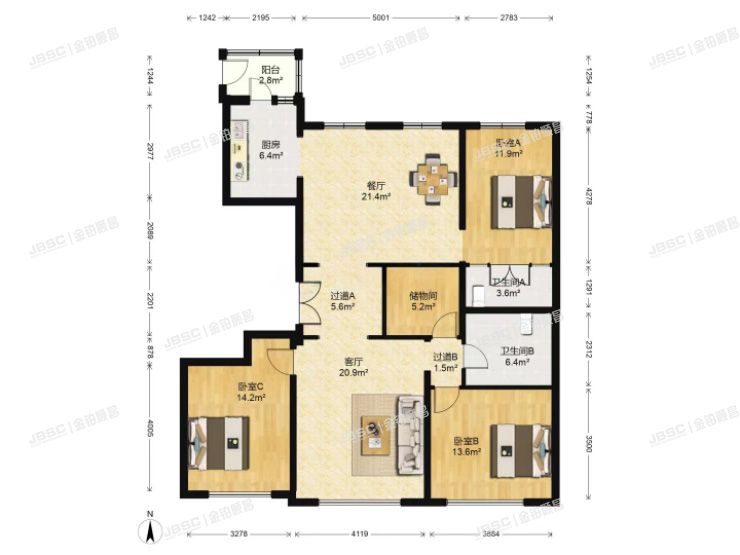 房山区 阜盛东街51号院1号楼2单元1702室（国誉府）