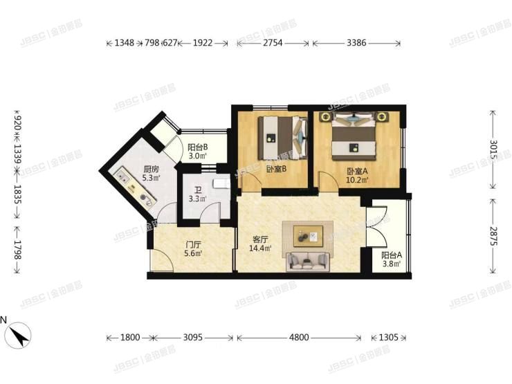 丰台区 晓月苑二里6号楼2单元202室