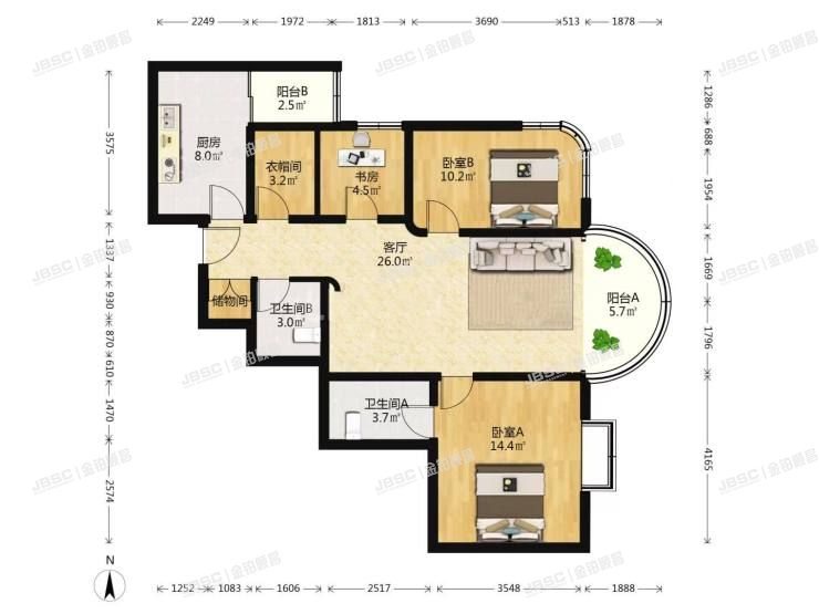 丰台区 菜户营甲88号院2号楼1单元2306室（鹏润家园）