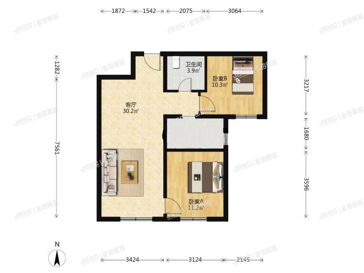 大兴区 育胜街36号院8号楼8层2单元803室（满庭春苑）