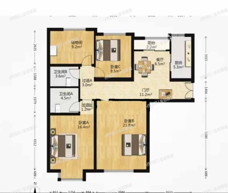 朝阳区 双花园南里三区8号楼6层601室（合生国际花园西区）