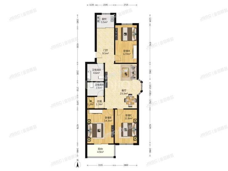 房山区 良乡行宫园四里6号楼1单元401室
