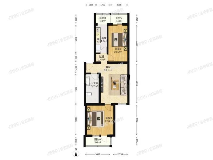 丰台区 卢沟桥南里甲8号院3号楼3层5-301室