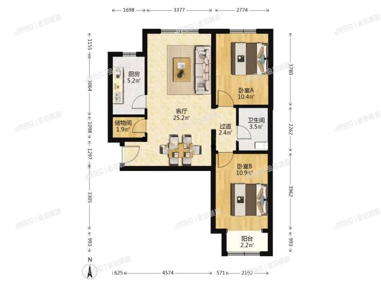 丰台区 二通路45号院8号楼20层二单元2001室（金通阳光苑）