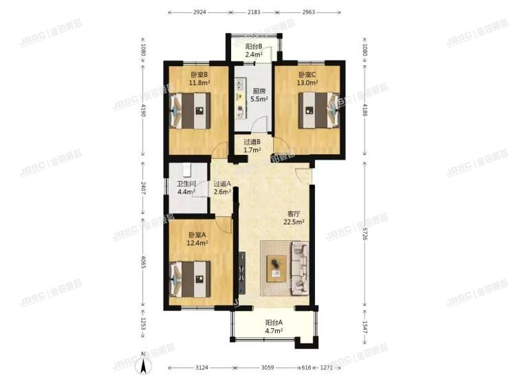 大兴区 兴海家园月苑4号楼2层4-202室