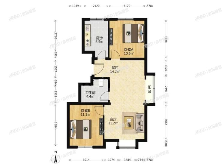 大兴区 旧桥路12号院5号楼7层1单元702室（旧宫新苑南区）