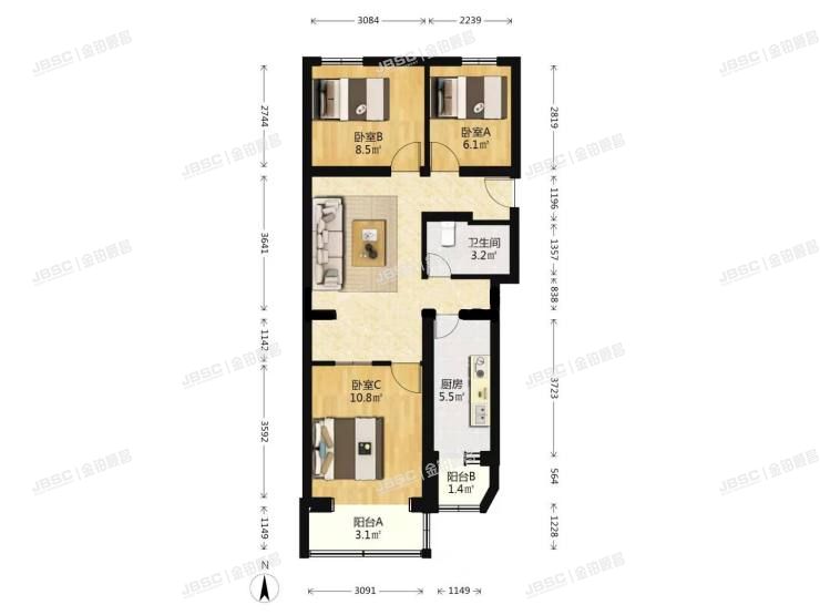丰台区 南苑北里三区8号楼5层4-501室