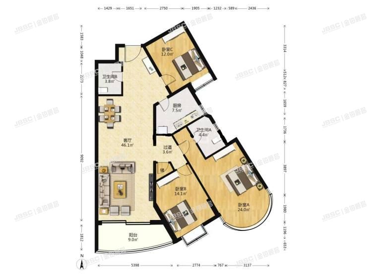 丰台区 骏景园中区17号楼15层1506室（珠江骏景中区）