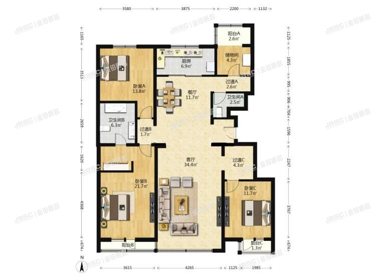 丰台区 青塔西路52号院10号楼6层2单元601室（万科紫台）