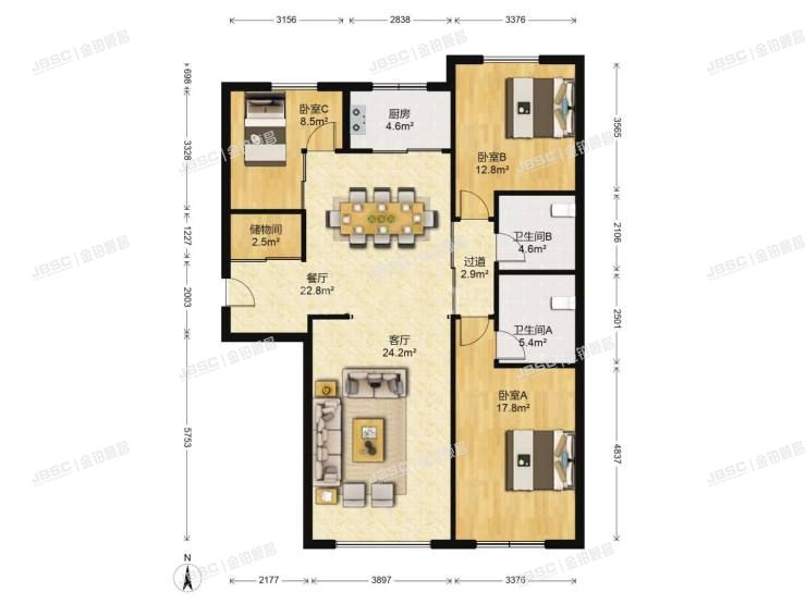 石景山区 古城村中街33号院2号楼18层一单元1803室（中海金石公馆）