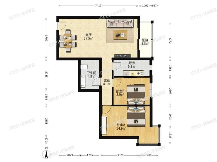 丰台区 晓月四里5号楼5层507室（晓月新城）