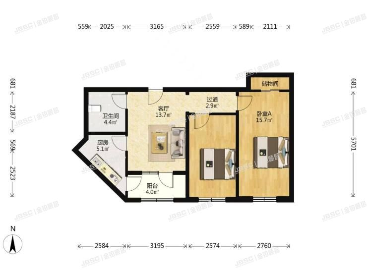 丰台区 马家堡西里20号楼14层1411室房改房