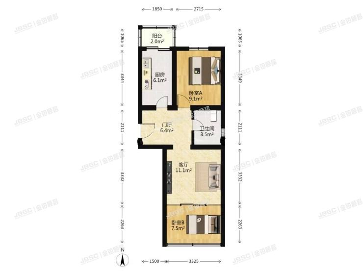 房山区 良乡苏庄三里13号楼2层6-201室（兴家小区）