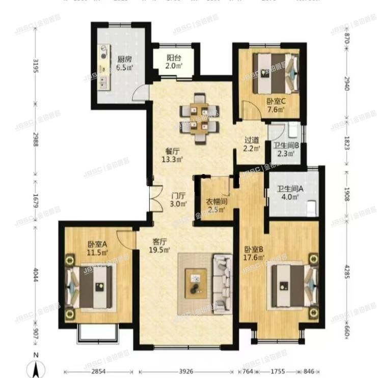 大兴区 三羊北街3号院4号楼6层2单元601（和成璟园）