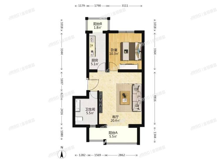 大兴区 康盛园7号楼1层1-102室
