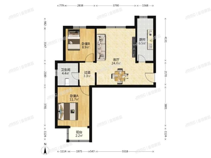 石景山区 玉泉西里一区6号楼15层2单元1805号带1个车位(远洋沁山水)