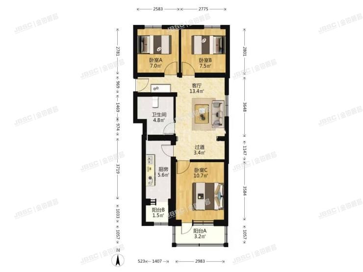 丰台区 南苑北里三区19号楼2层1门121号