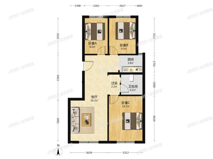 房山区 福宁街3号院1号楼11层一单元1102室（中国铁建原香嘉苑）