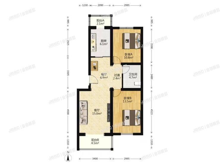 门头沟区 滨河含晖苑5号楼5层4单元501号