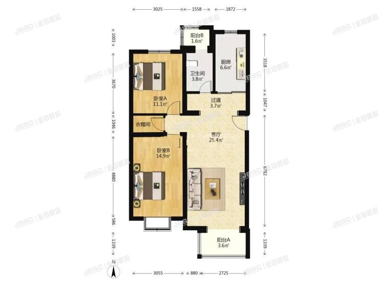 房山区 汇丰街3号院19号楼3层2单元302室（世界名园）