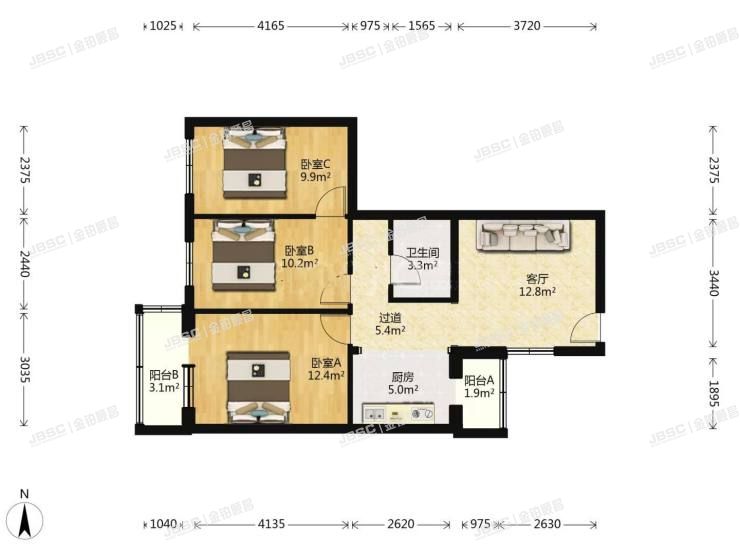 丰台区 石榴庄南里乙8号院1号楼6层619室（日新家园）