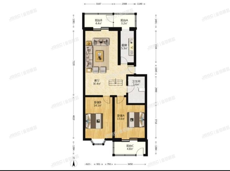 顺义区 樱花园一区39号楼3层六单元301室