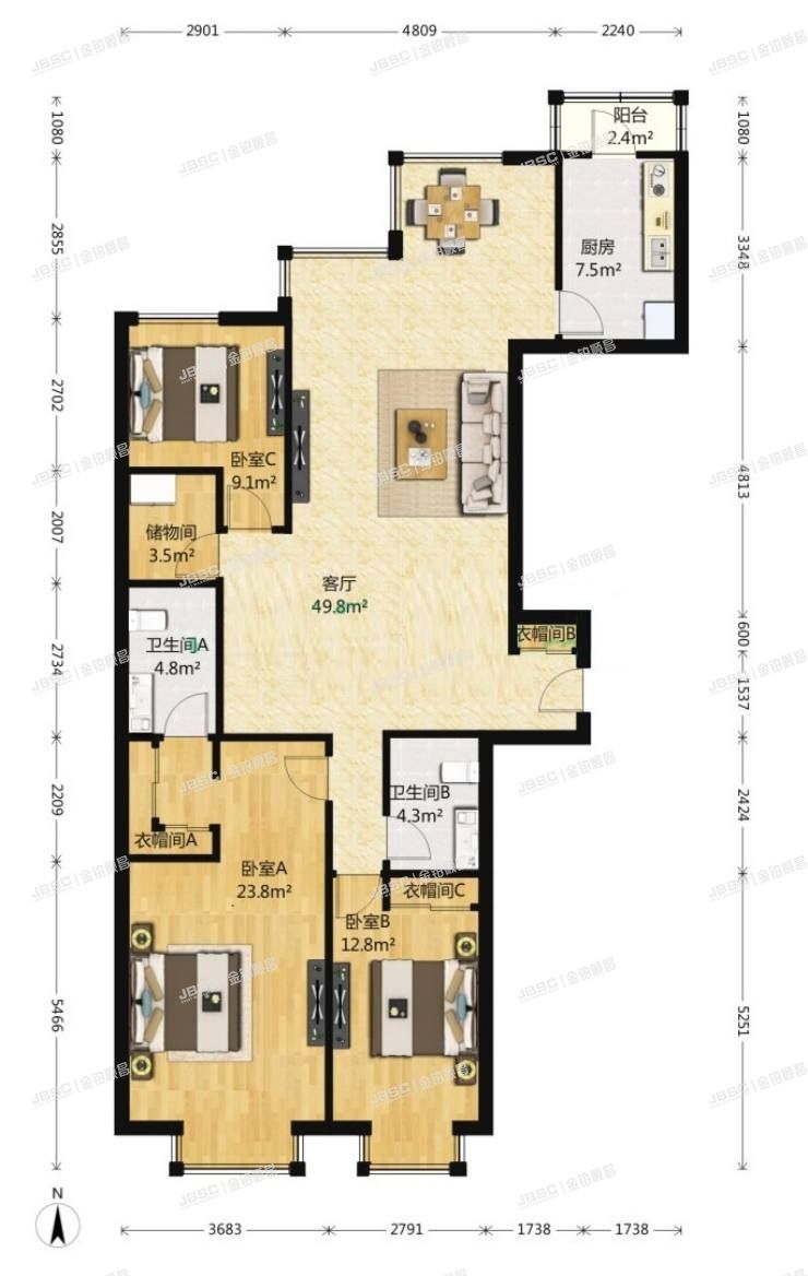 朝阳区 广渠门外大街5号院6号楼4层D60503室带1车位（富力城D区）