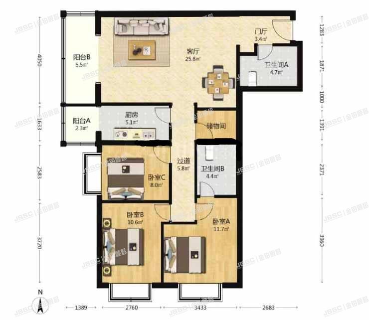 丰台区 嘉园三里16号楼2607室