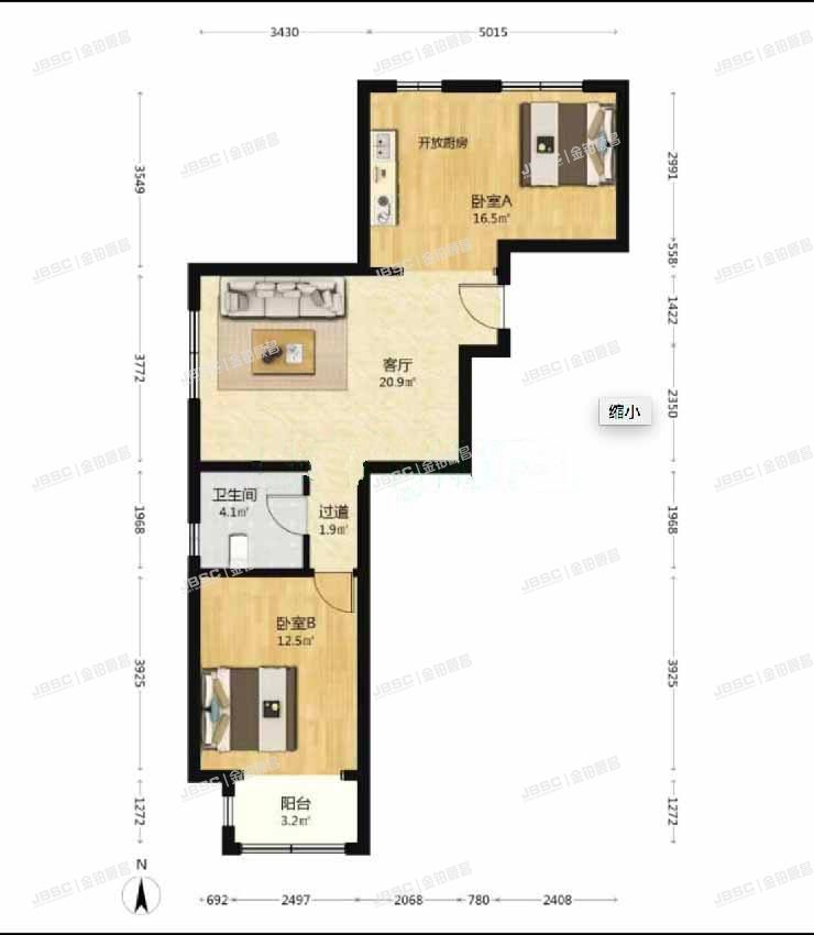 朝阳区 东四环中路84号院1号楼6层6单元604室（建工动力苑）