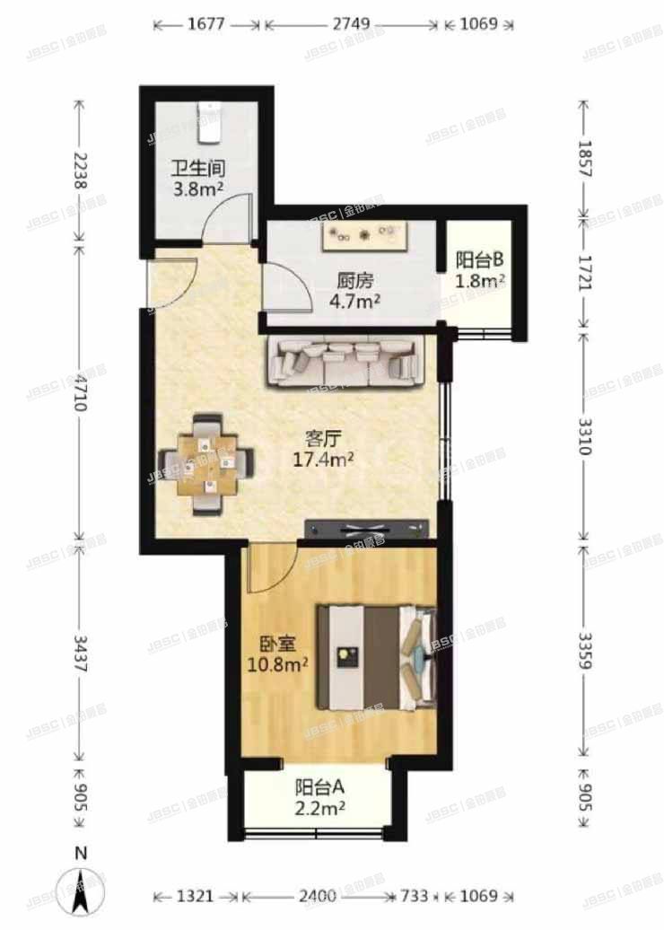 大兴区 欣荣北大街43号院1号楼16层2单元1603室（鸿坤理想城四期）