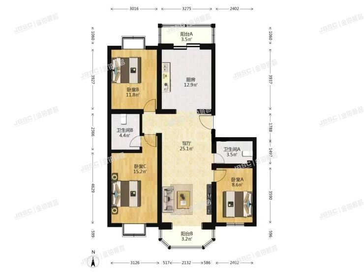 房山区 田家园小区2号楼4层3-402室