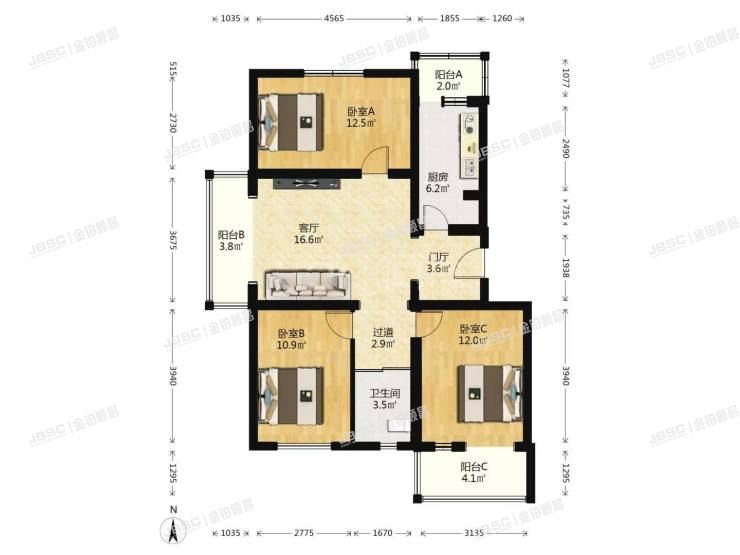 门头沟区 滨河临镜苑10号楼2层6单元202号(临镜苑)