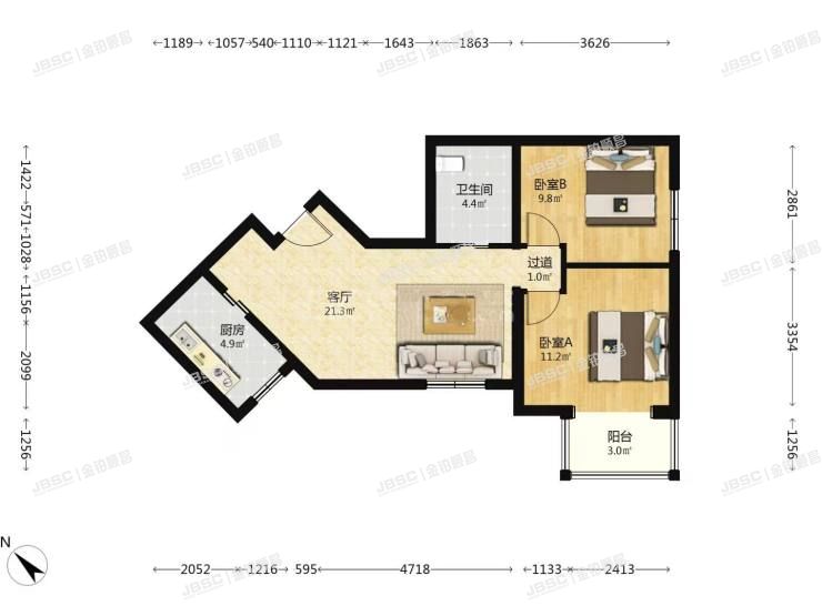 丰台区 双庙村125号院7号楼12层1202室（顶秀欣园东苑）
