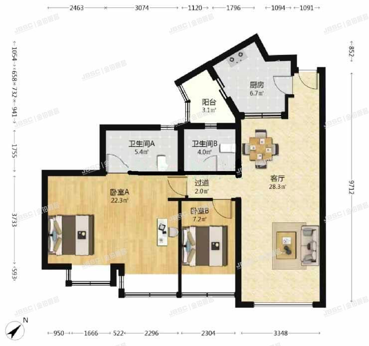 朝阳区 青年路西里2号院2号楼22层T352603室（国美第一城）