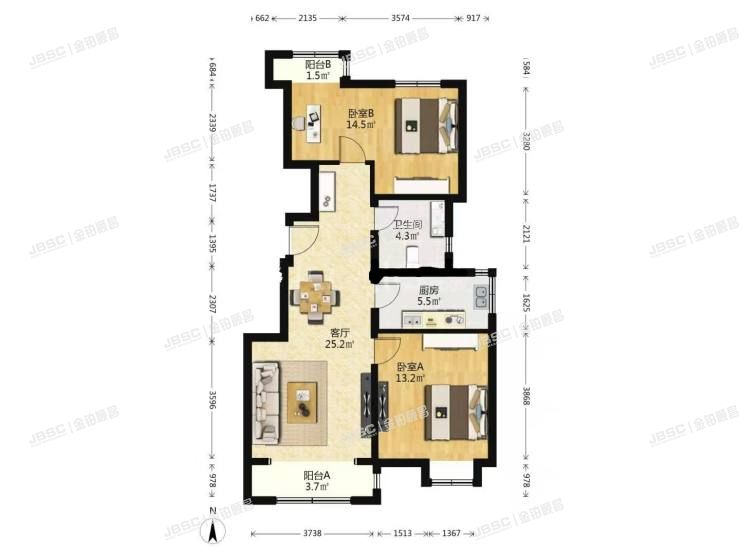 大兴区 隆丰大街1号院3号楼5层二单元501室（众美城）