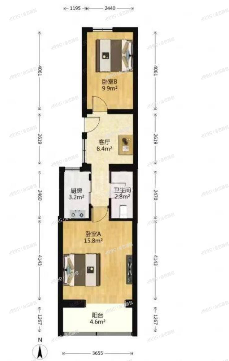 朝阳区 白家庄北里6号楼4层8门401号