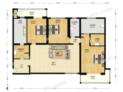 朝阳区 亮马桥路48号院1号楼3层305室(四季世家公寓)
