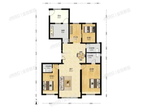 门头沟区 金沙西街16号院2号楼23层1单元2301(电建金地华宸）