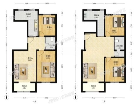 房山区 汇丰街1号院2号楼9至10层一单元902(世界名园)