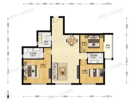 丰台区 晓月八里2号楼21层1单元2102（沸城）