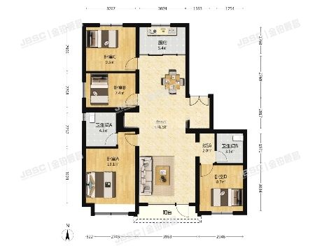 丰台区 南苑乡分钟寺村住宅楼6层1单元-601(东叁金茂府)