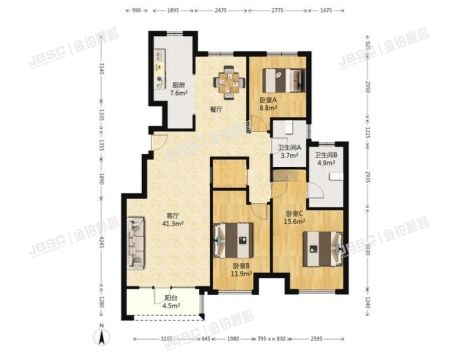 房山区 阜盛东街55号院2号楼6层1单元601(金地朗悦沁园）